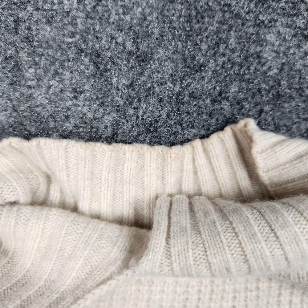 Pilcro Cashmere Sweater Womens Small Waffle Knit Mock Neck Relaxed Pullover - Picture 7 of 8